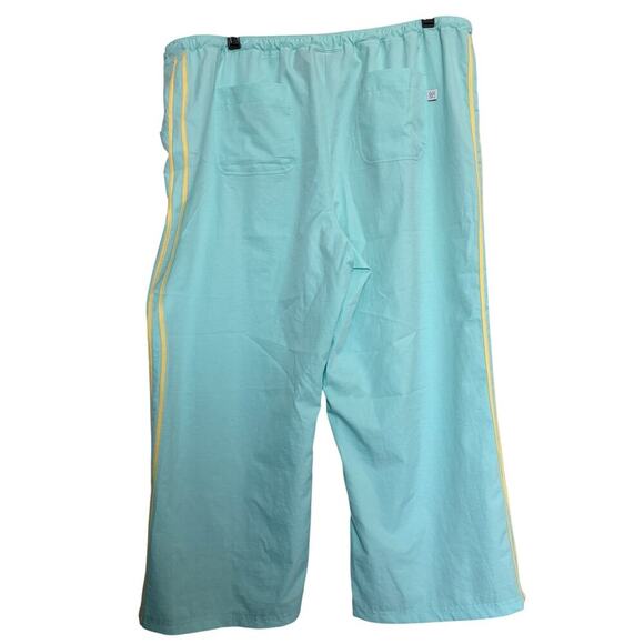 New York & Company aqua lounge pants XL wide leg drawstring stripe - Picture 1 of 5